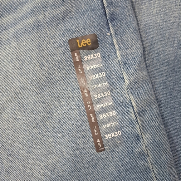 Lee Men's Light Blue Jeans 36×30 Slim Fit Stretch - Picture 6 of 8